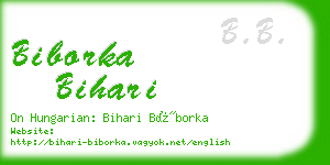 biborka bihari business card